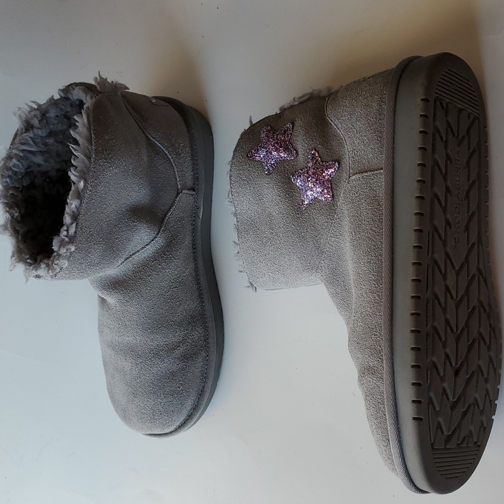 Koolaburra by Ugg Boots Girls Size 4 Gray suede Sparkly Stars - Picture 12 of 13